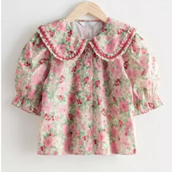 & Other Stories Tops - & OTHER STORIES ORGANIC COTTON FLORAL PRINT BLOUSE - SIZE 10